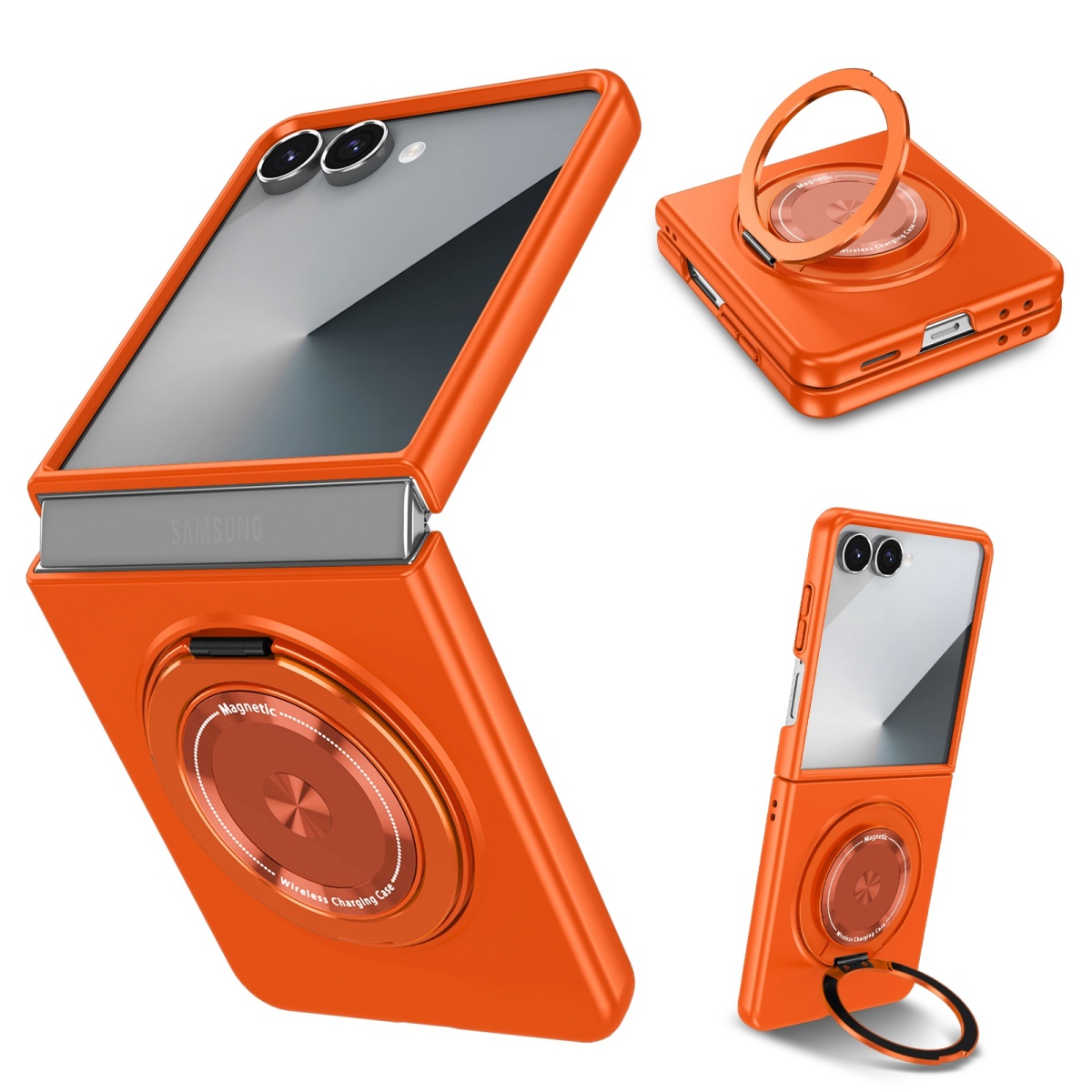 Flip Leather Case - Custodia per telefono con anello magnetico