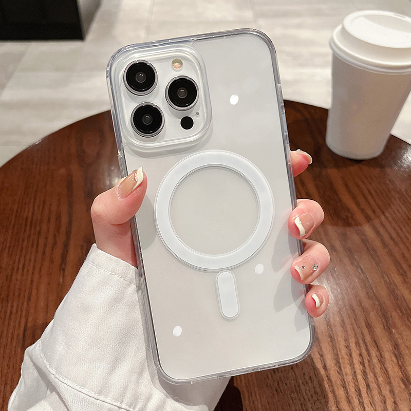 Phone Cases Quality - Custodia Magnetica Trasparente per Ricarica Wireless